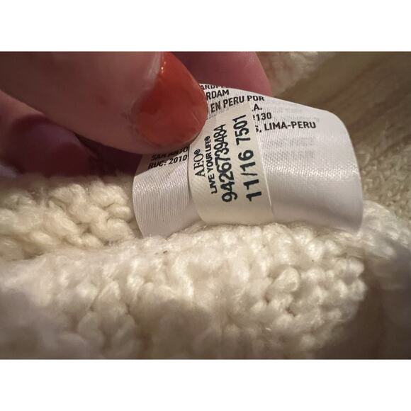 American Eagle Outfitter's Women's Medium Cream Cotton Blend Sweater Size M - Picture 6 of 6
